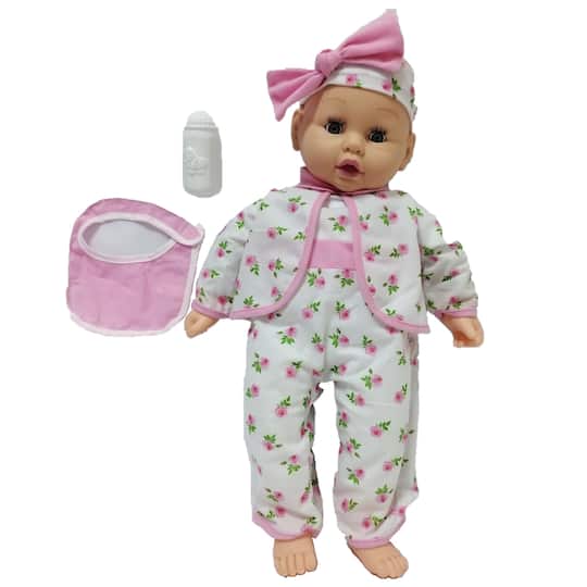 Goldberger Baby&#x27;s First&#xAE; So Big Baby&#x2122; 19&#x22; Baby Doll with Rose Floral Pajamas